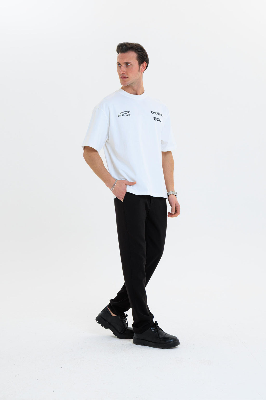 GEWER Erkek Basic T-Shirt Beyaz - Bisiklet Yaka & Kısa Kollu Regular Kalıp