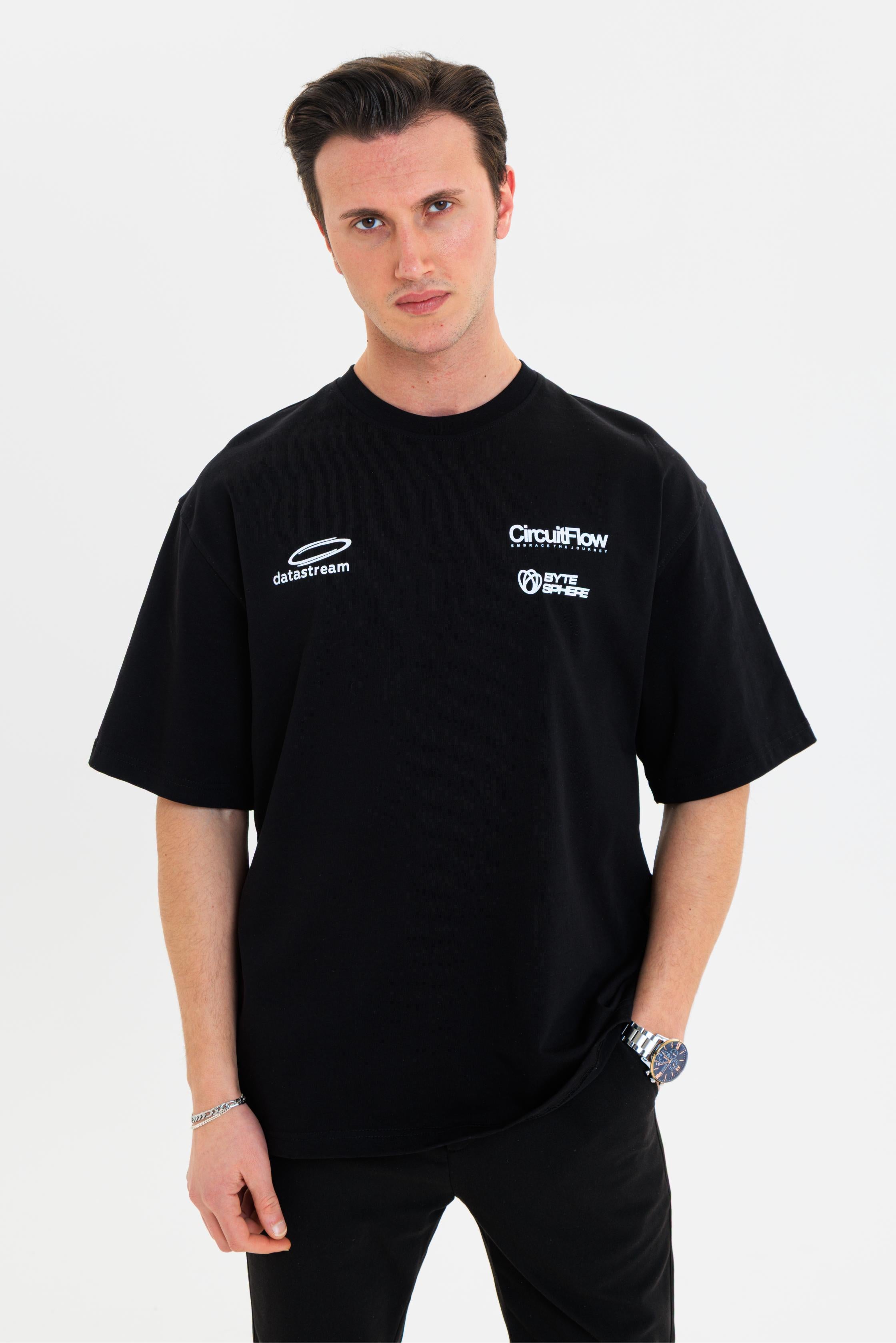 GEWER Erkek Basic T-Shirt Siyah - Bisiklet Yaka & Kısa Kollu Oversize Kalıp